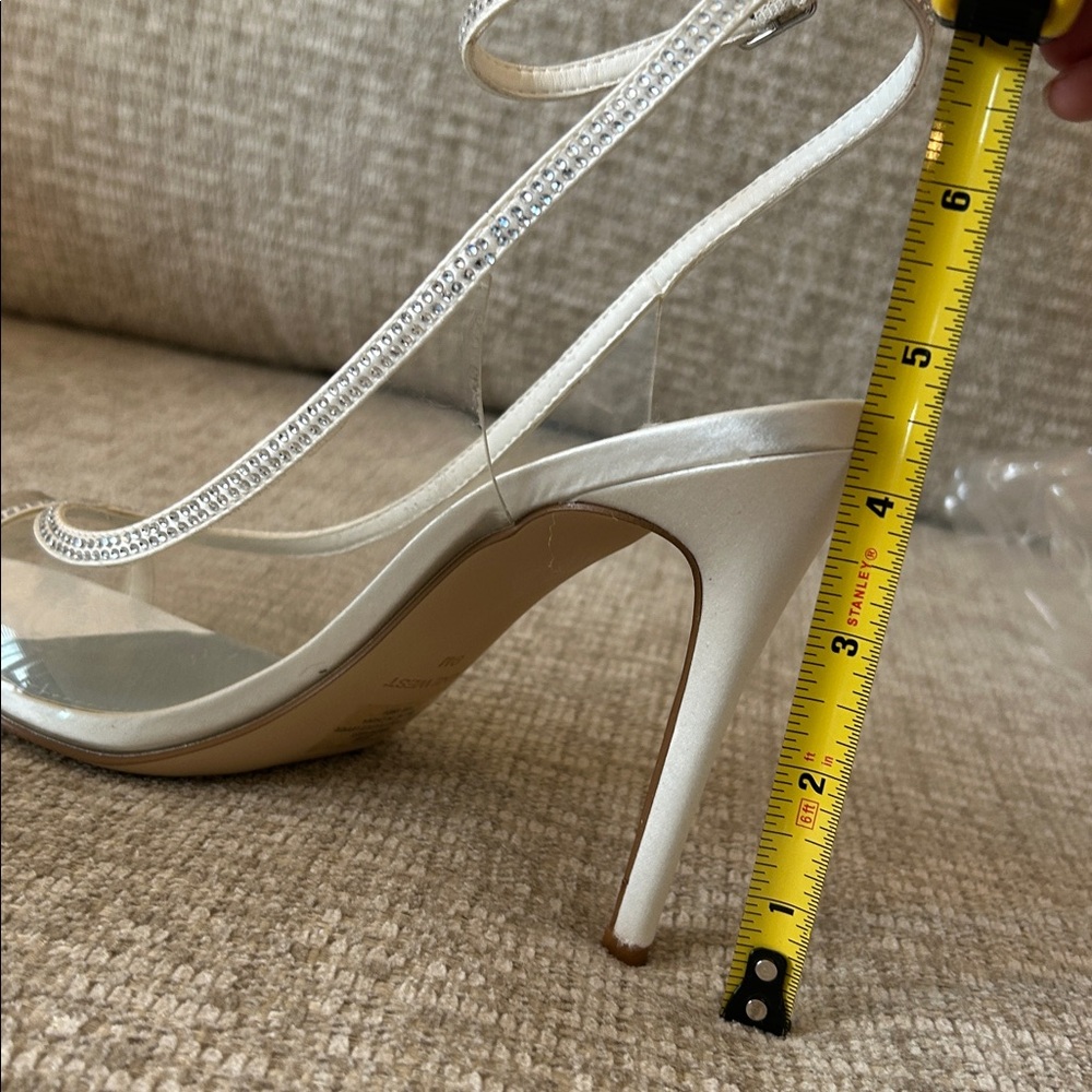 Nine West Parise 3 White/Clear Pointed Toe Stiletto Heels-Size 9 NWOT - Picture 7 of 10